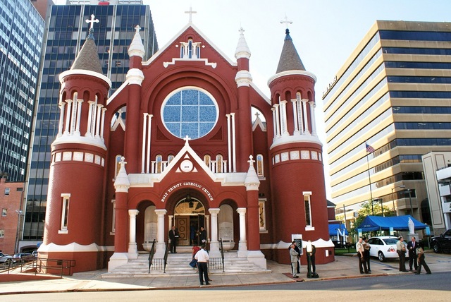 Outside Holy Trinity Catholic Church