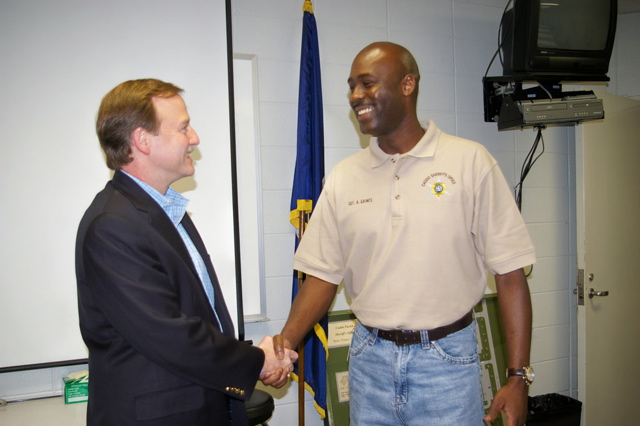 Crichton with Sgt Gaines of the Caddo Sheriffs Office